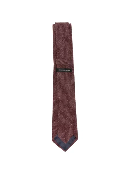 Cravată Tagliatore cu model herringbone roșu