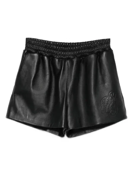 Pantaloni scurți Philipp Plein din piele negru