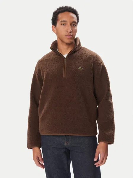 Fleece φλις φούτερ Lacoste καφέ
