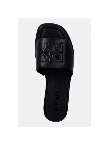Klapki Dkny skórzane czarne