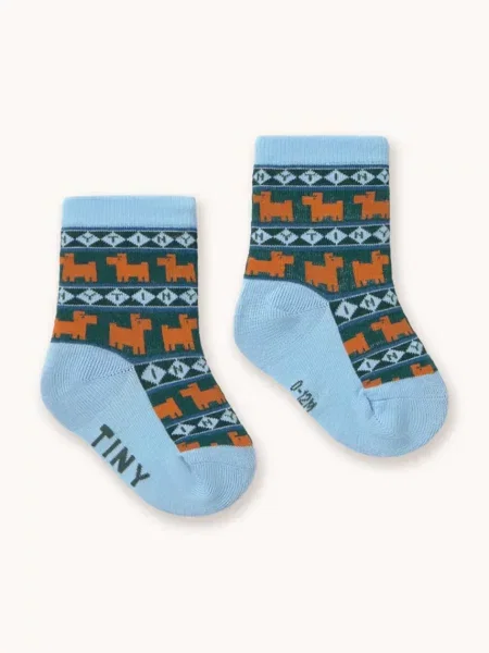 Tinycottons ponožky detské TINY DOGS MEDIUM SOCKS modrá