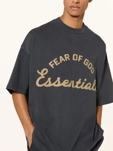 Essentials Fear Of God Mikina Oversize tmavě šedá béžová