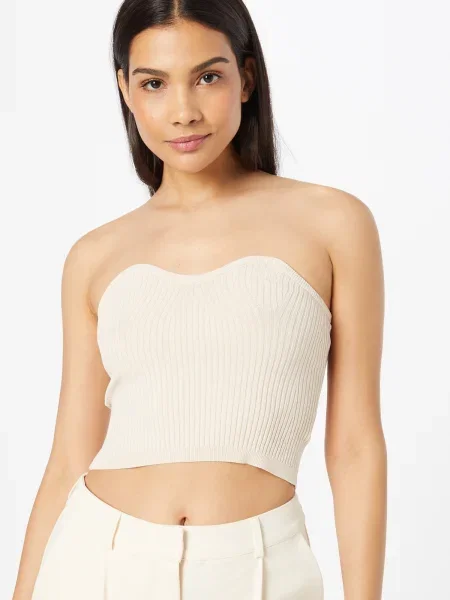 LENI KLUM x ABOUT YOU Top brodat Charlie murdar alb