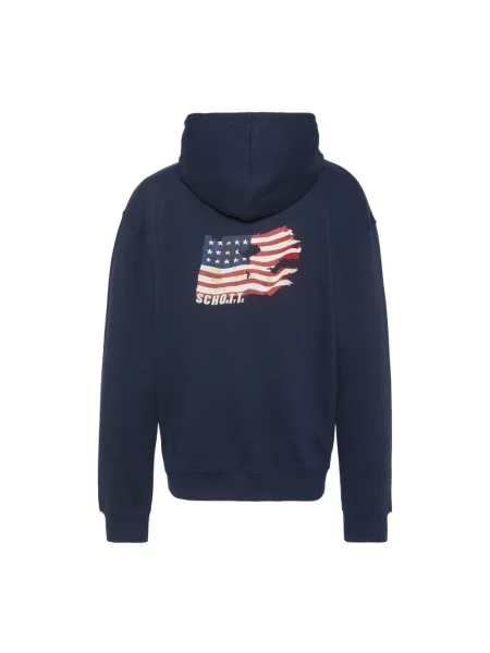 Bluza z kapturem Schott Nyc z kapturem niebieska