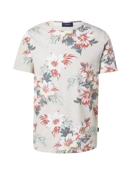 Lindbergh Tricou bej / verde petrol / roșu alb