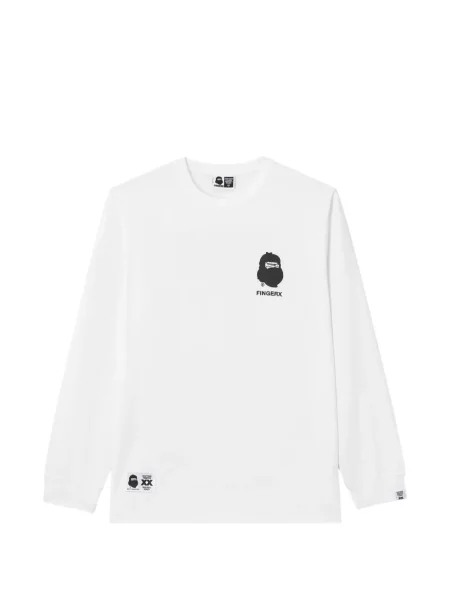 Lung tricou Fingercroxx cu imagine alb