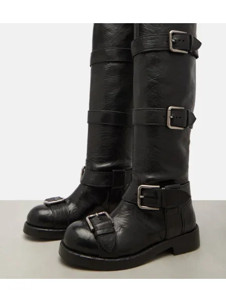 Cizme Dolce&gabbana din piele biker negru