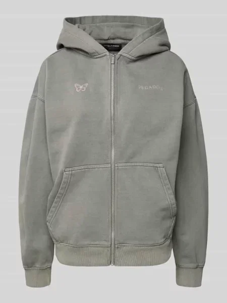 Oversized bluza rozpinana z kieszeń kangurka model NIVELLES' Pegador