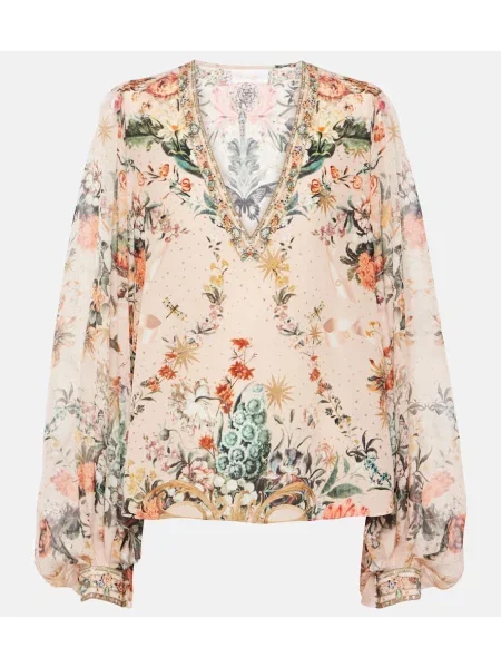 Bluză Camilla de mătase cu model floral