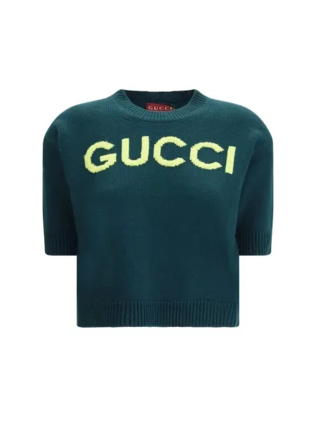 Koszulka Gucci wełniana zielona