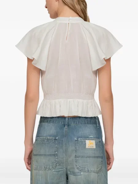 Bluzka z falbankami Sea z falbankami biała