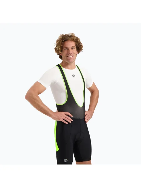 Rogelli Core Bib rövid férfi kerékpáros rövidnadrág fekete/fluor sárga. Méret: fekete