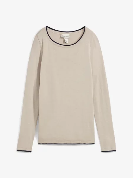 Sweter z cienkiej dzianiny z mieszanki bawełny szary