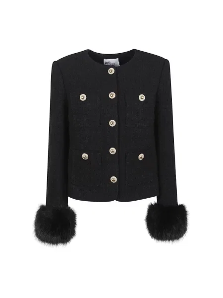 Kurtka Self-portrait tweedowa czarna