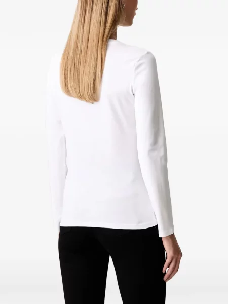 Lung tricou Armani Exchange cu imagine alb