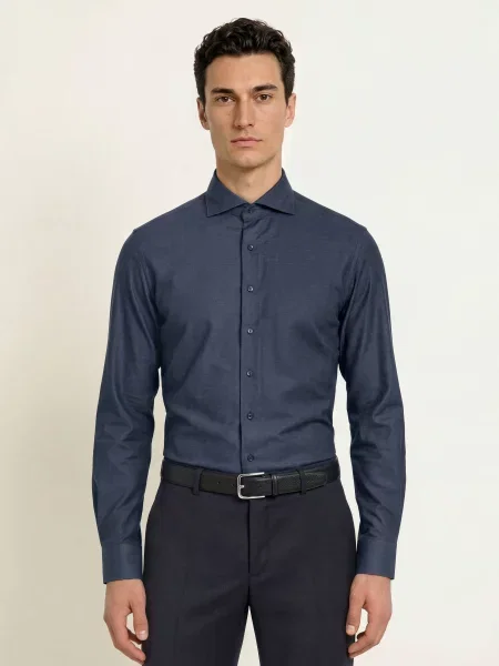 Profuomo Jerseyová Košile Slim Fit tmavě modrá