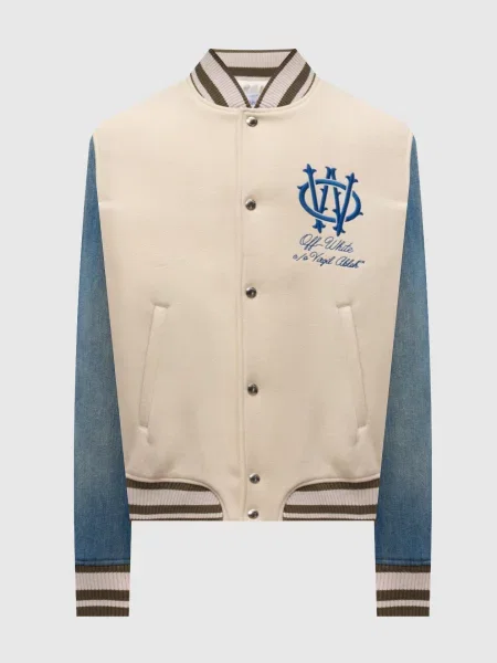 Бомбер Off-white бежевый