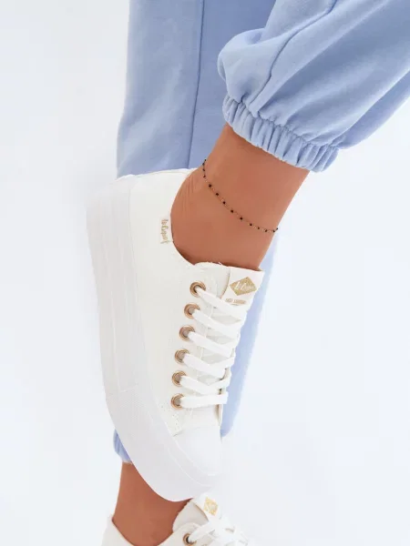 Pantofi Lee Cooper cu platformă alb