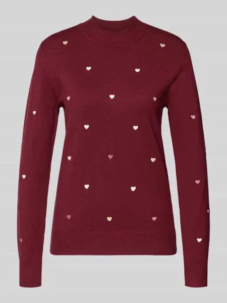 Sweter z dzianiny z mieszanka z hafty Apricot