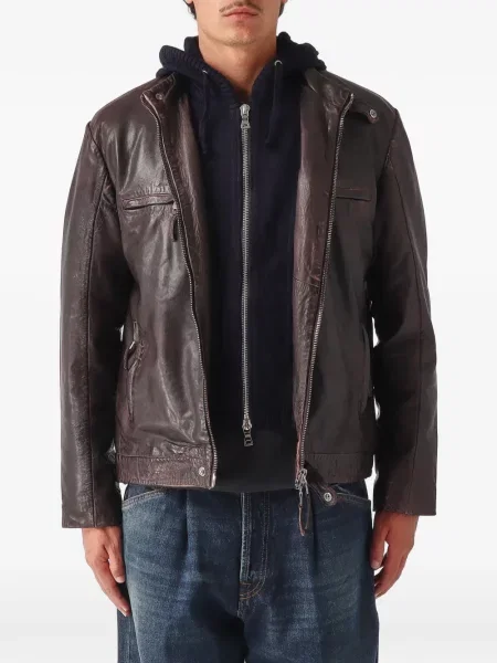 Odinė striukė The Jack Leathers ruda