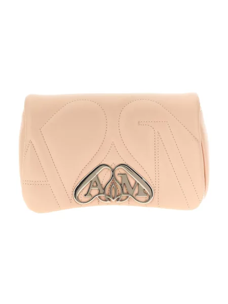 Torebka Alexander Mcqueen skórzana beżowa