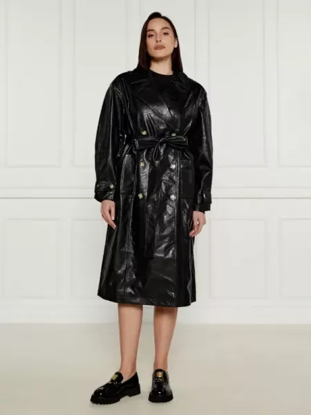 DKNY Hosszú kabát fekete