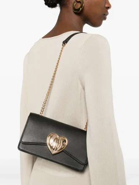Колие Love Moschino със сърца черно