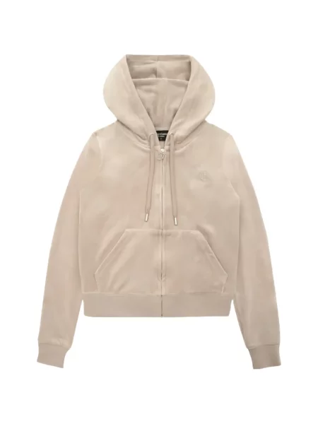 Hanorac cu glugă Juicy Couture din velur maro