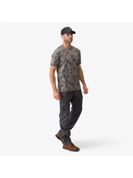 Koszulka outdoor z krótkim rękawem Solognac camo island szara
