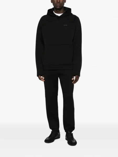 Hanorac cu glugă Calvin Klein cu imagine negru