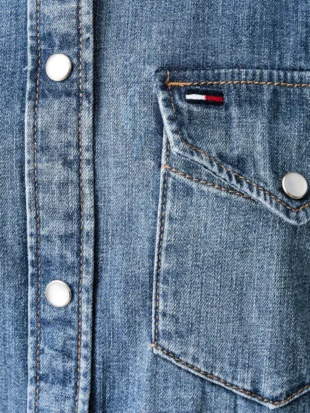 Tommy Jeans риза дамска от деним синьо