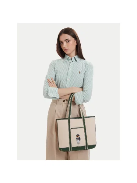 Τσάντα Polo Ralph Lauren Μπεζ πράσινο