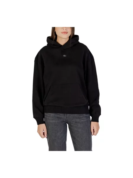 Bluza z kapturem Calvin Klein Jeans czarna