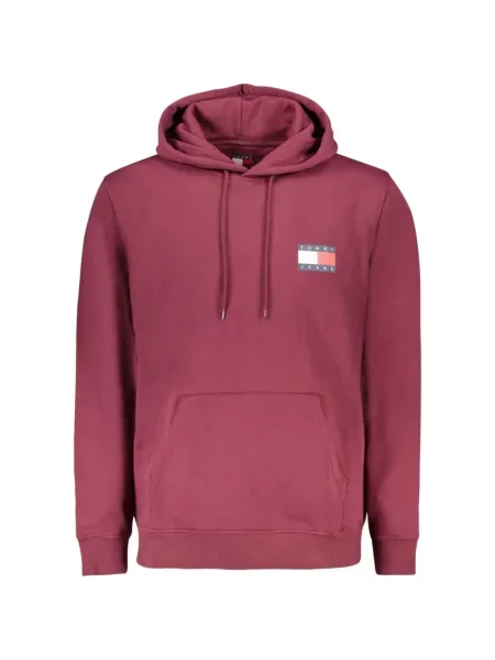 Hanorac cu glugă Tommy Hilfiger cu autograf cu cordon roșu