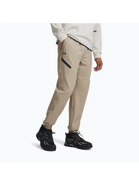 Pantaloni de antrenament pentru bărbați Under Armour Unstoppable Joggers city khaki/black negru