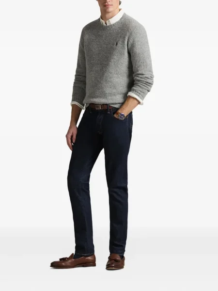 Dlouhá pruhovaná s límcem kšiltovka Polo Ralph Lauren modrá