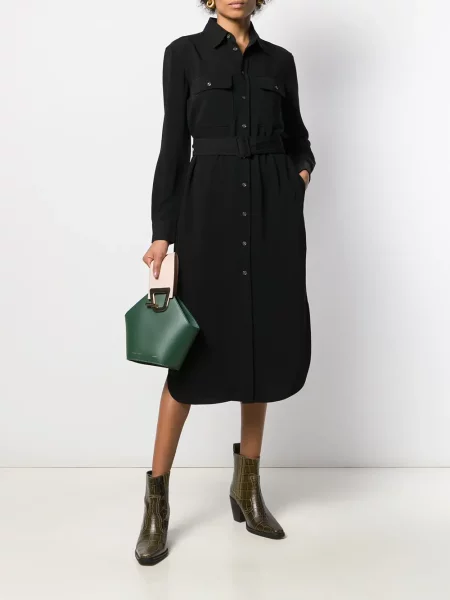 Strečové oblekové džíny Polo Ralph Lauren po kolena černé