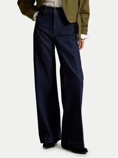 Polo Ralph Lauren Džinsai Tamsiai Wide Leg mėlyna