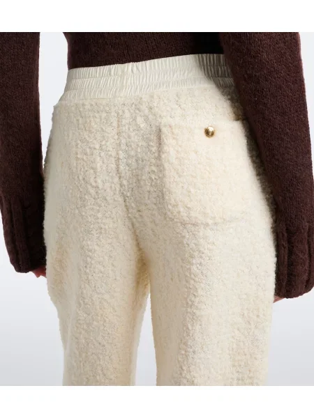 Bouclé pantaloni Moncler alb