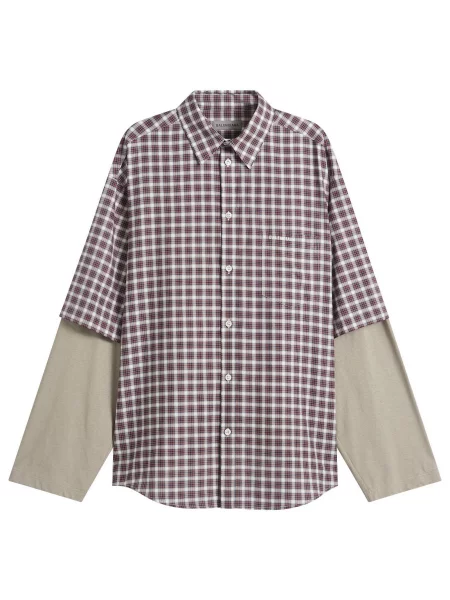 Koszula w kratkę Balenciaga popelinowa czerwona