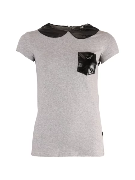 Gulerat tricou Love Moschino gri