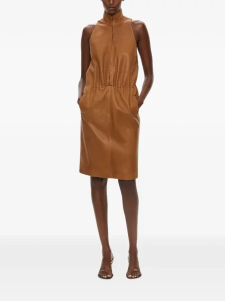 Rochie mini Christopher Esber din piele maro