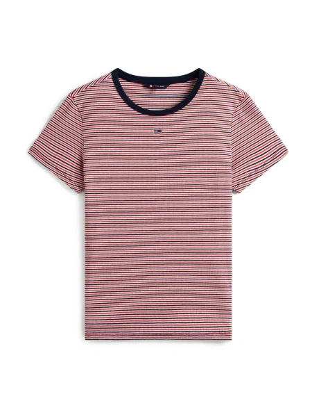 Tommy Jeans osnovna kratka majica z elastanom modra