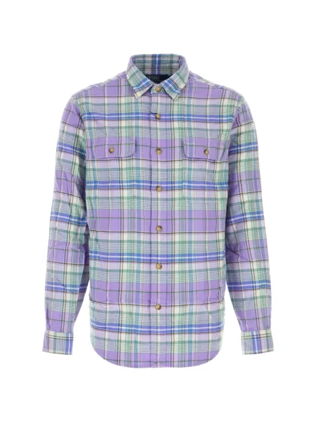 Cămașă Polo Ralph Lauren în carouri de flanelă violet