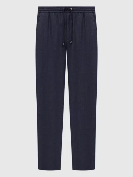 Штани з льону Agnona сині