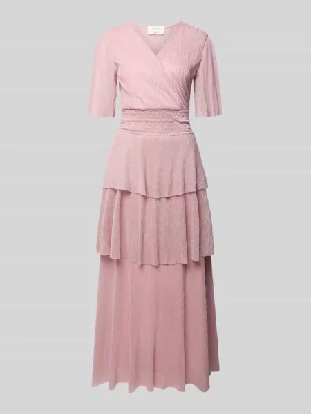 Sukienka maxi z falbanami model Francesca GMK for Bridgerton Guido Maria Kretschmer Woman różowa
