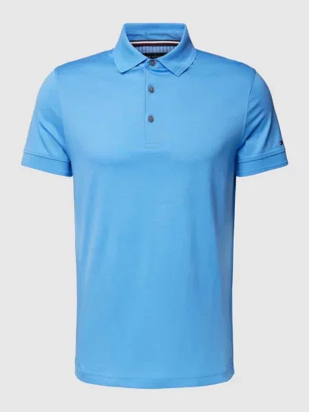 Koszulka polo o kroju regular fit z wyhaftowanym logo Tommy Hilfiger niebieska
