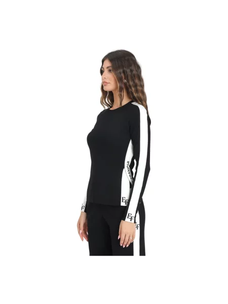 Top Elisabetta Franchi z długim rękawem czarny