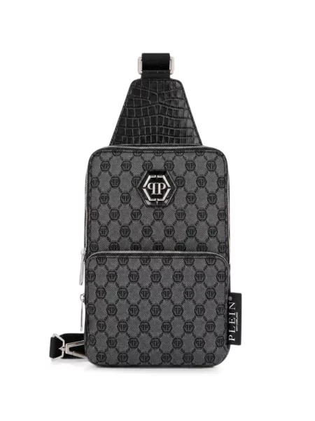 Geantă crossbody Philipp Plein din jacard gri