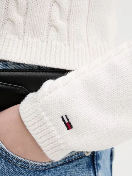 Tommy Jeans пуловер дамски от бежово